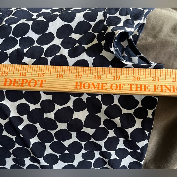 Calvin Klein Women's Top, Ruffle Cap Sleeves, Blue Polka Dot Pattern; Size L - Picture 8 of 9